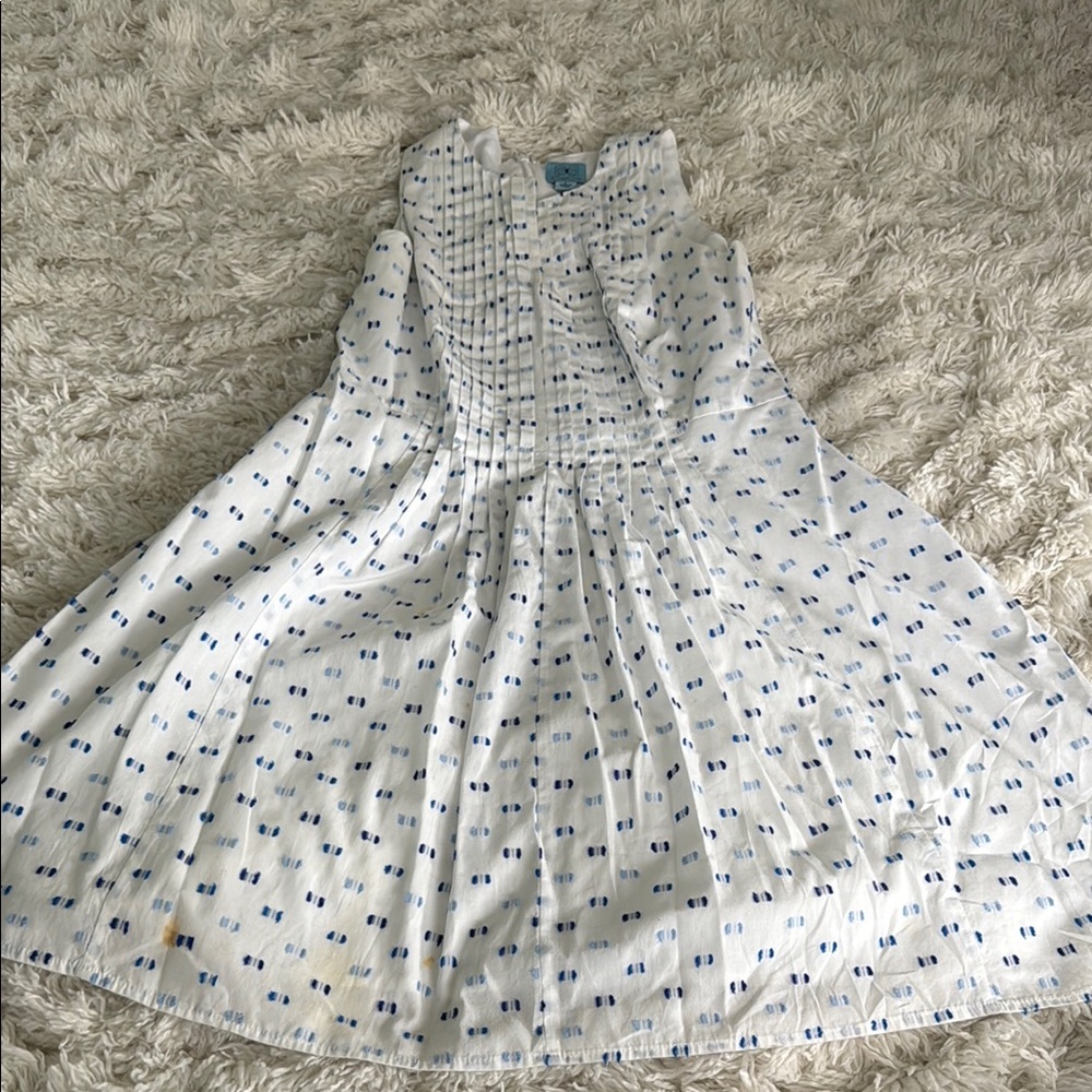 Charming White and Blue Dress